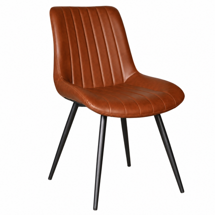 SET DEAL 6 stuks: Eetkamerstoel cognac kunstleder Susta