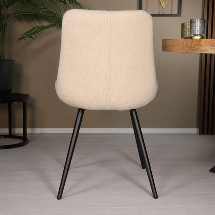 Eetkamerstoel beige teddy Susta