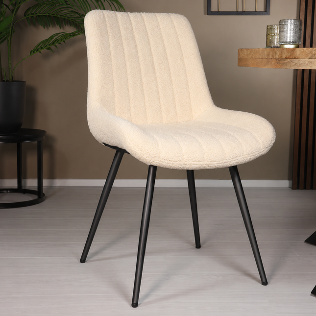SET DEAL 4 stuks: Eetkamerstoel beige teddy Susta