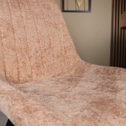 SET DEAL 4 stuks: Eetkamerstoel taupe chenille Susta