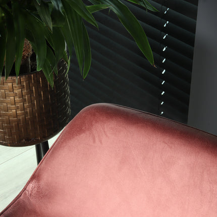 Eetkamerstoel roze velvet Ares