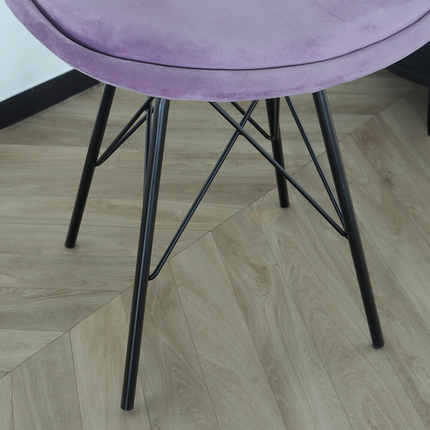 SET DEAL: 4 stuks Eetkamerstoel Viga paars velvet eetstoel