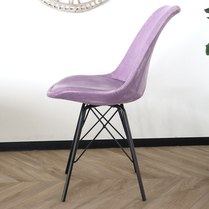 SET DEAL: 4 stuks Eetkamerstoel Viga paars velvet eetstoel