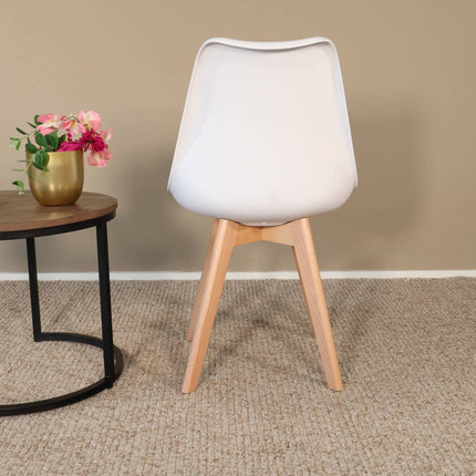 Eetkamerstoel wit met zitvulling