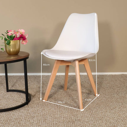 Eetkamerstoel wit met zitvulling