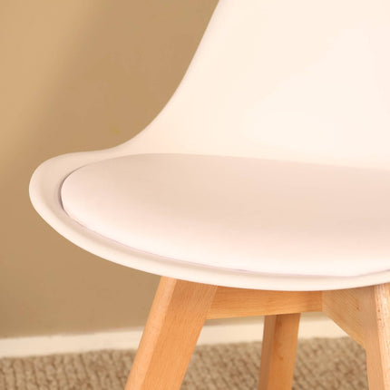 Eetkamerstoel wit met zitvulling