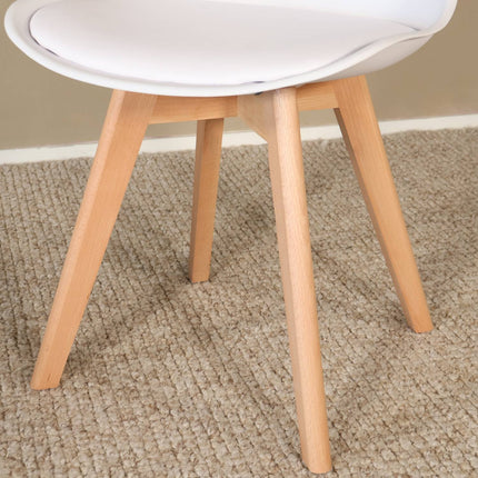 Eetkamerstoel wit met zitvulling