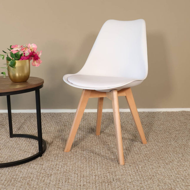 Eetkamerstoel wit met zitvulling