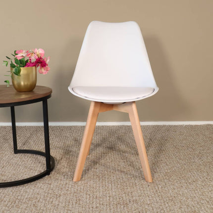 Eetkamerstoel wit met zitvulling