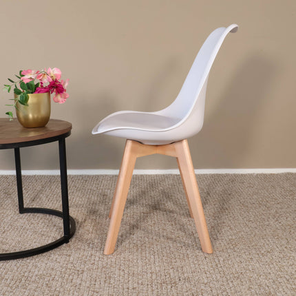 Eetkamerstoel wit met zitvulling