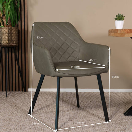 Eetkamerstoel antraciet kunstleder Yurgan