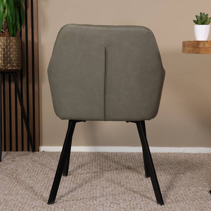 SET DEAL 6 stuks: Eetkamerstoel antraciet kunstleder Yurgan