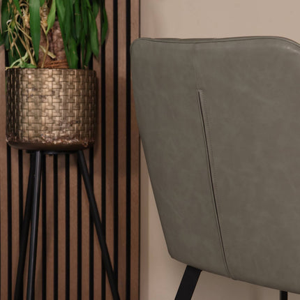 SET DEAL 4 stuks: Eetkamerstoel antraciet kunstleder Yurgan