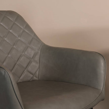 SET DEAL 6 stuks: Eetkamerstoel antraciet kunstleder Yurgan