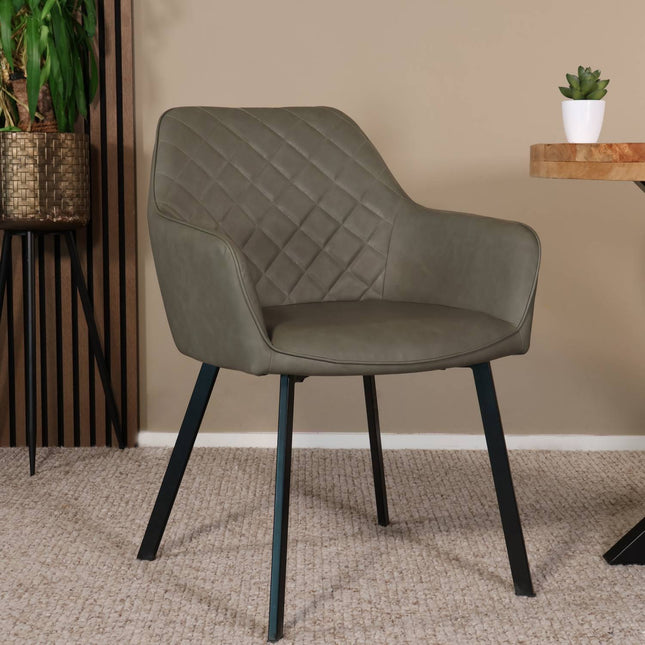 Eetkamerstoel antraciet kunstleder Yurgan