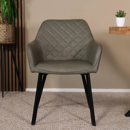 SET DEAL 6 stuks: Eetkamerstoel antraciet kunstleder Yurgan