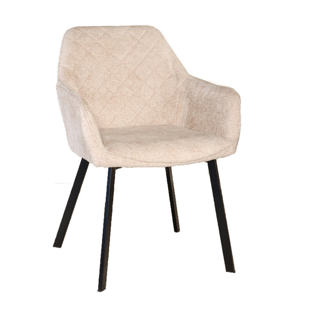 Eetkamerstoel beige chenille Yurgan