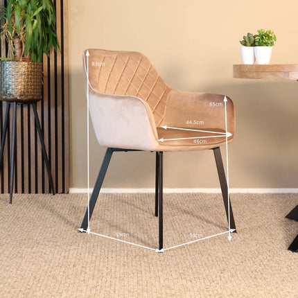 Eetkamerstoel champagne velvet Yurgan