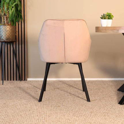 SET DEAL 6 stuks: Eetkamerstoel champagne velvet Yurgan