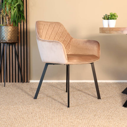 Eetkamerstoel champagne velvet Yurgan
