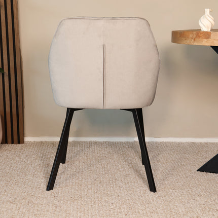 Eetkamerstoel taupe velvet Yurgan