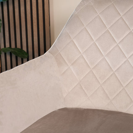 Eetkamerstoel taupe velvet Yurgan