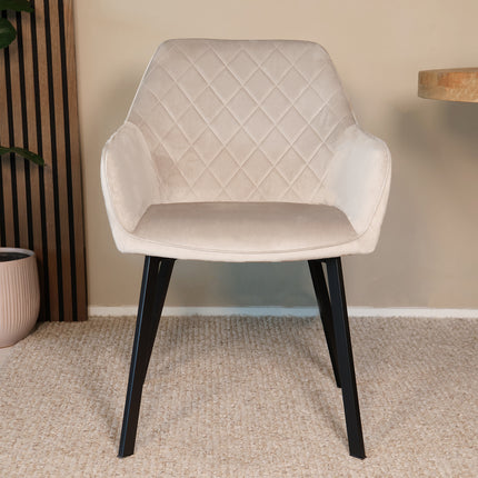Eetkamerstoel taupe velvet Yurgan