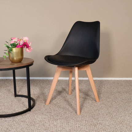 Eetkamerstoel zwart met zitvulling
