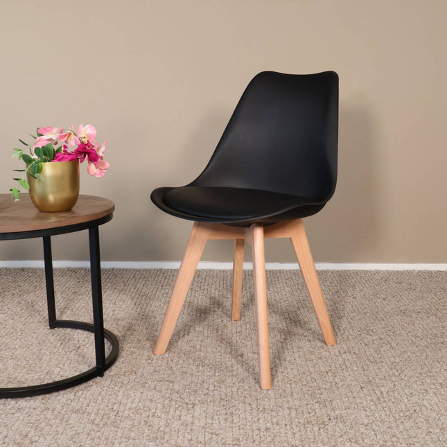 Eetkamerstoel zwart met zitvulling