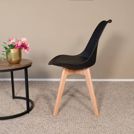 Eetkamerstoel zwart met zitvulling