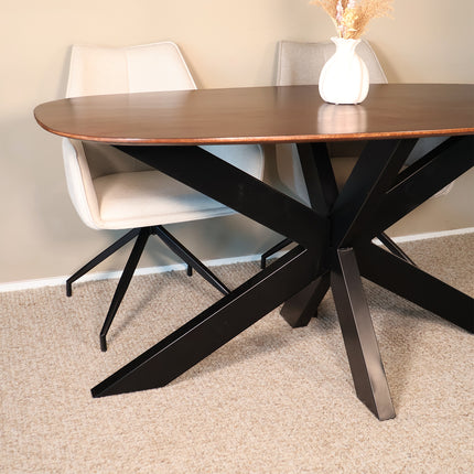 Eettafel Austin deens ovaal 160cm walnoot mangohout