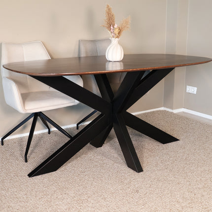 Eettafel Austin deens ovaal 160cm walnoot mangohout