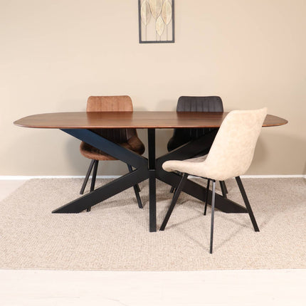 Eettafel Austin deens ovaal 200cm bruin mangohout