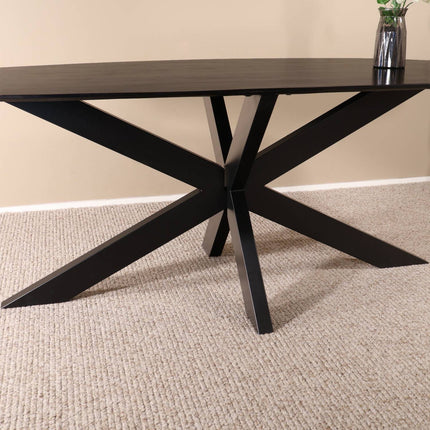 Eettafel Austin deens ovaal 200cm zwart mangohout