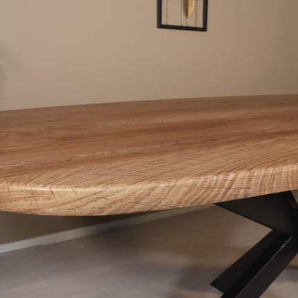 Eettafel Deens ovaal 210cm bruin Hero ovale eettafel