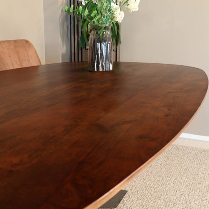 Eettafel Austin deens ovaal 160cm bruin mangohout