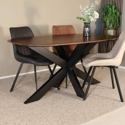 Eettafel Austin deens ovaal 160cm bruin mangohout