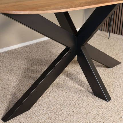 Eettafel Austin deens ovaal 160cm lichtbruin mangohout