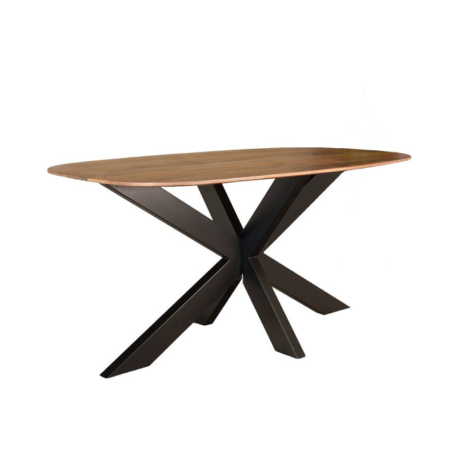 Eettafel Austin deens ovaal 160cm lichtbruin mangohout