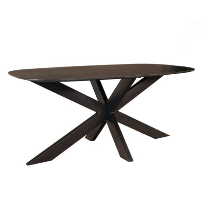Eettafel Austin deens ovaal 180cm zwart mangohout
