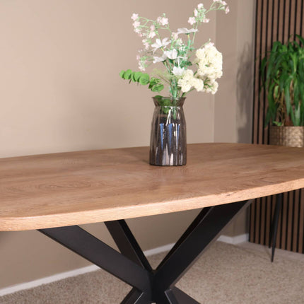 Eettafel Hero deens ovaal 160cm bruin MDF