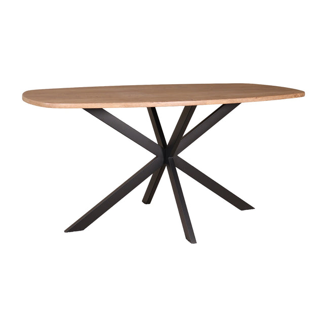 Eettafel Hero deens ovaal 160cm bruin MDF