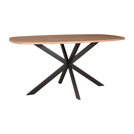 Eettafel Hero deens ovaal 160cm bruin MDF