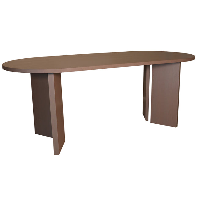 Eettafel Japandi ovaal 200cm walnoot melamine Hano
