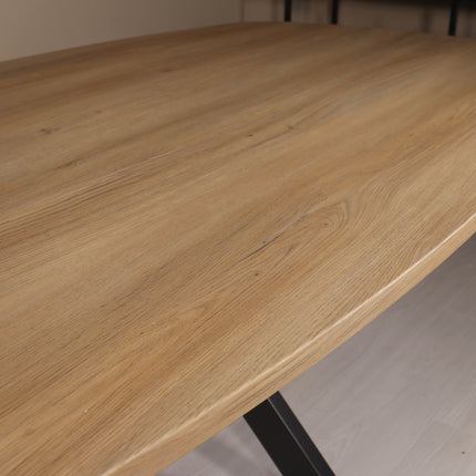 Eettafel Hero deens ovaal 240cm lichtbruin MDF