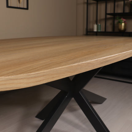Eettafel Hero deens ovaal 240cm lichtbruin MDF