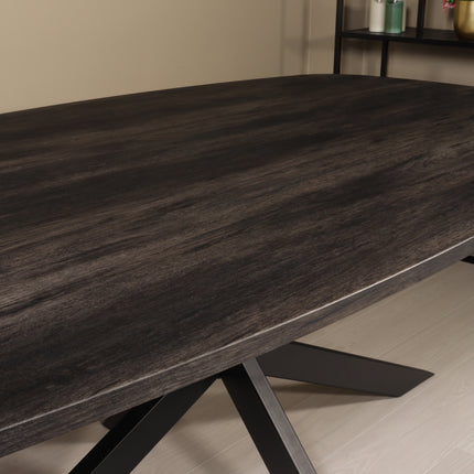 Eettafel Deens ovaal 210cm zwart Hero ovale eettafel