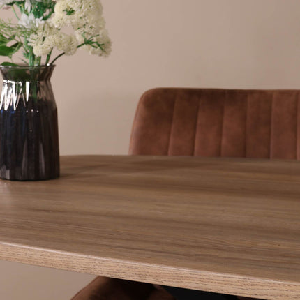 Eettafel Hero deens ovaal 160cm lichtbruin MDF