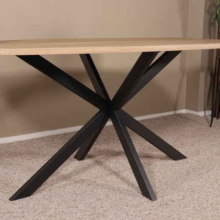 Eettafel Hero deens ovaal 160cm lichtbruin MDF