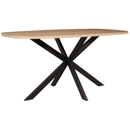Eettafel Hero deens ovaal 160cm lichtbruin MDF